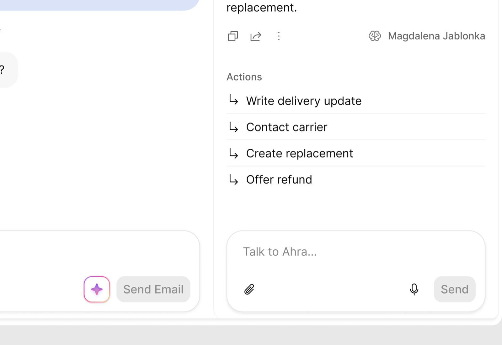 Ops support screen